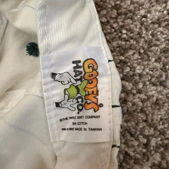 Disney Goofy’s Hat Co. White Green Pinstripe Mickey Mouse Baseball Cap SnapBack - Picture 6 of 7